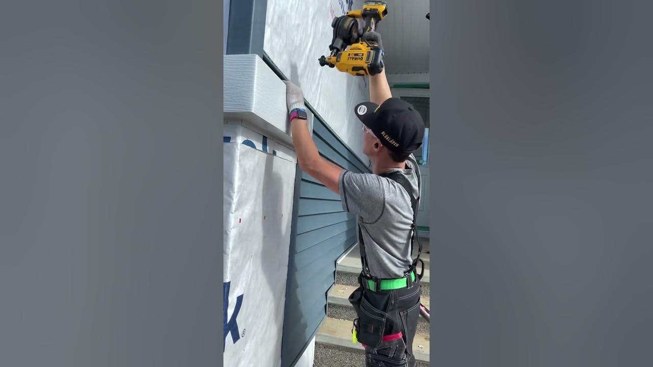 Installing Gentek siding with Dewalt roofing nailer cordless siding