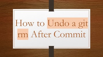How to Undo a git rm After Commit