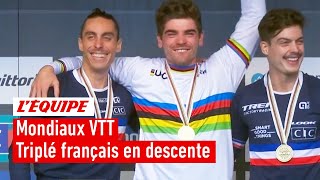 Mondiaux VTT : Triplé français en descente avec la victoire de Loïc Bruni devant Pierron et Vergier