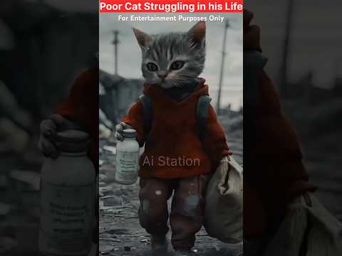 Poor Cat Struggling in Life #shorts #story #movie #aistation #aivideo