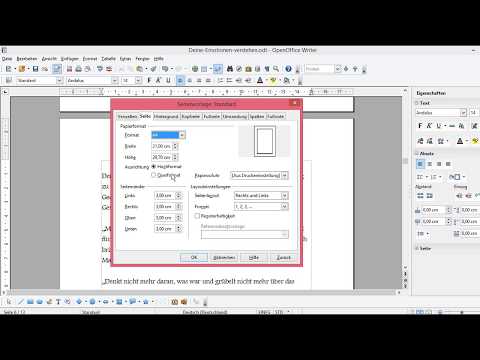 OpenOffice Seitenrand einstellen