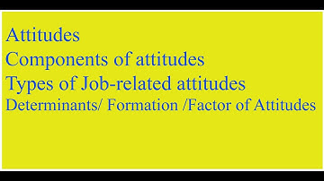 Attitude meaning, , attitude types, components of attitude, determinants, formation, factors , OB