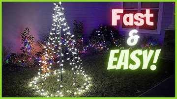 How to Make an Outdoor Christmas Tree Out of Lights!
