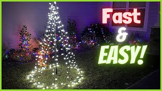 How to Make an Outdoor Christmas Tree Out of Lights!