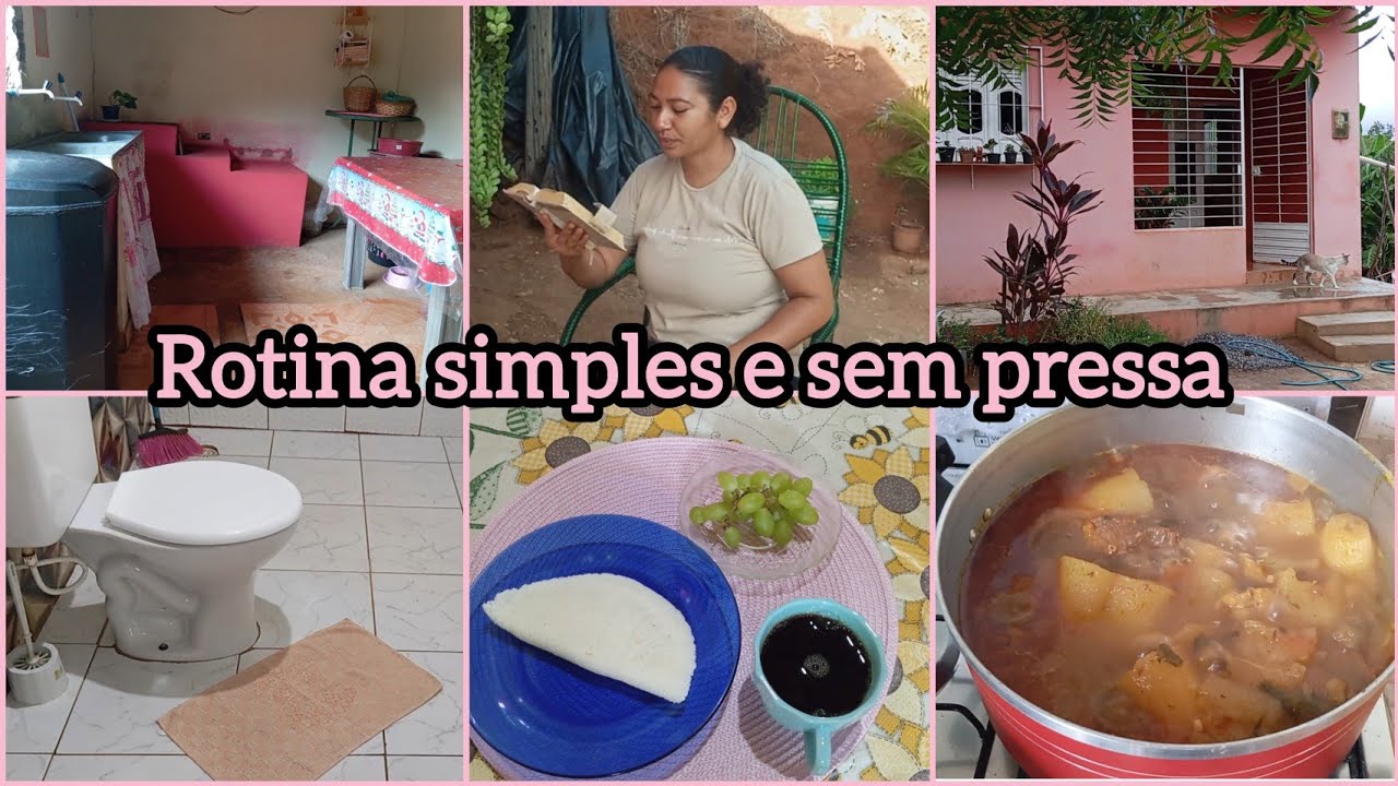 Vida sem pressa/devocional/organizei a área de serviço/fiz vaca atolada pro almoço/rotina calma 