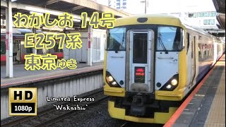 京葉線 E257系 特急わかしお14号 東京ゆき(車窓)　Keiyo Line, Limited Exp Wakashio No.14. For Tokyo.