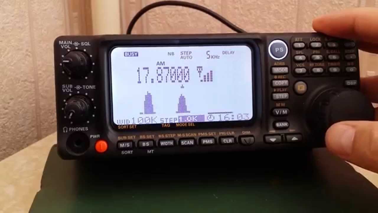 Yaesu VR5000 Band Scope operation YouTube