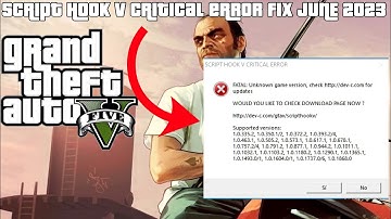 Script Hook V Critical Error FIX! (JULY 2023) GTA 5 STEAM