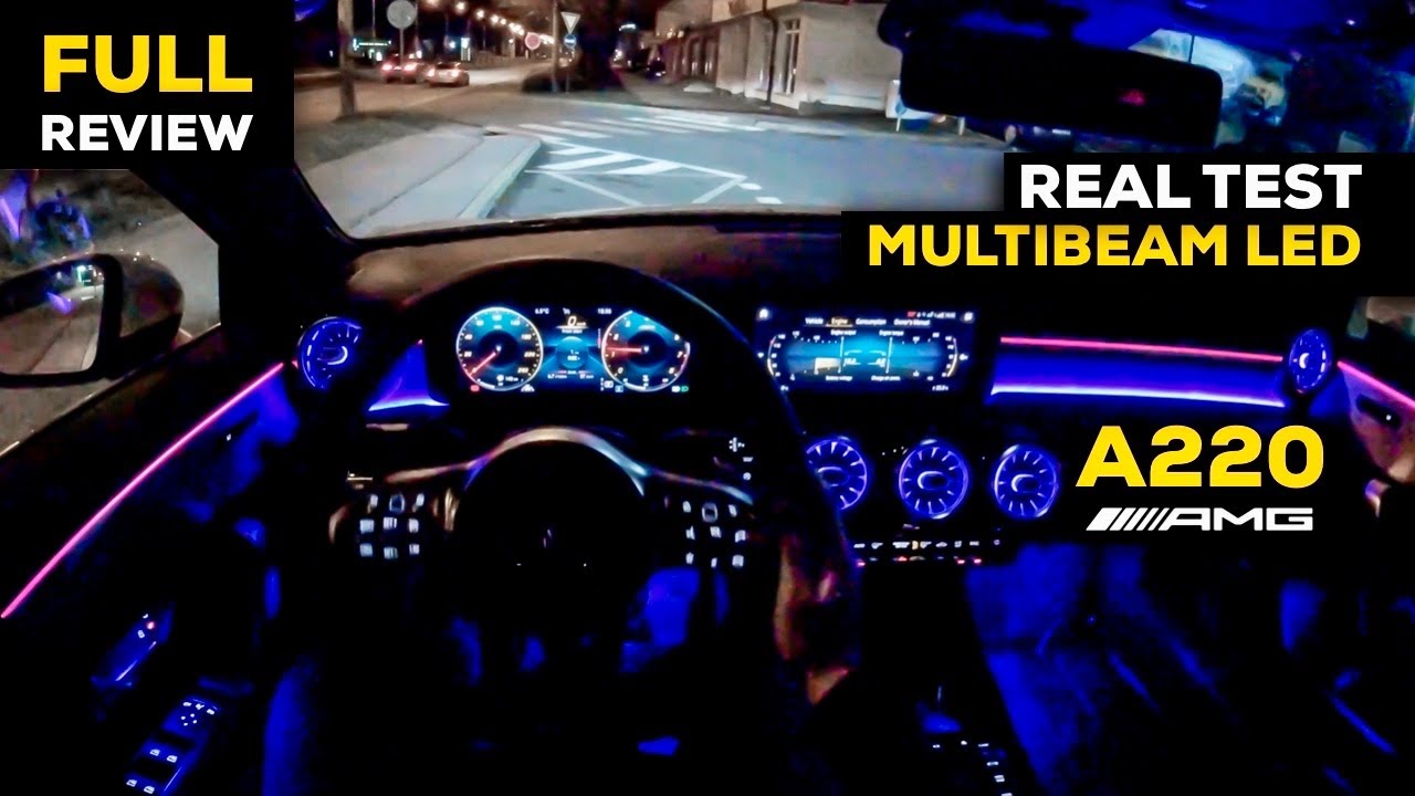 Mercedes A Class Amg Ambient Lighting Pov Night Drive Multibeam Led Real Test Youtube