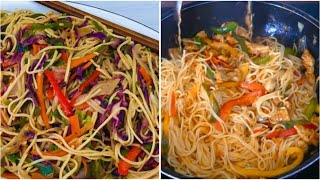 Veg ChowMein i & Chicken Spaghetti Mouthwatering Recipes چومین و آش مکرونی
