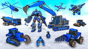 Heavy Excavator Robot: Snow Robot Construction Games | Android iOS Gameplay
