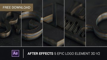 After Effects - 5 Epic Logo Element 3D V2 ( Free Template )