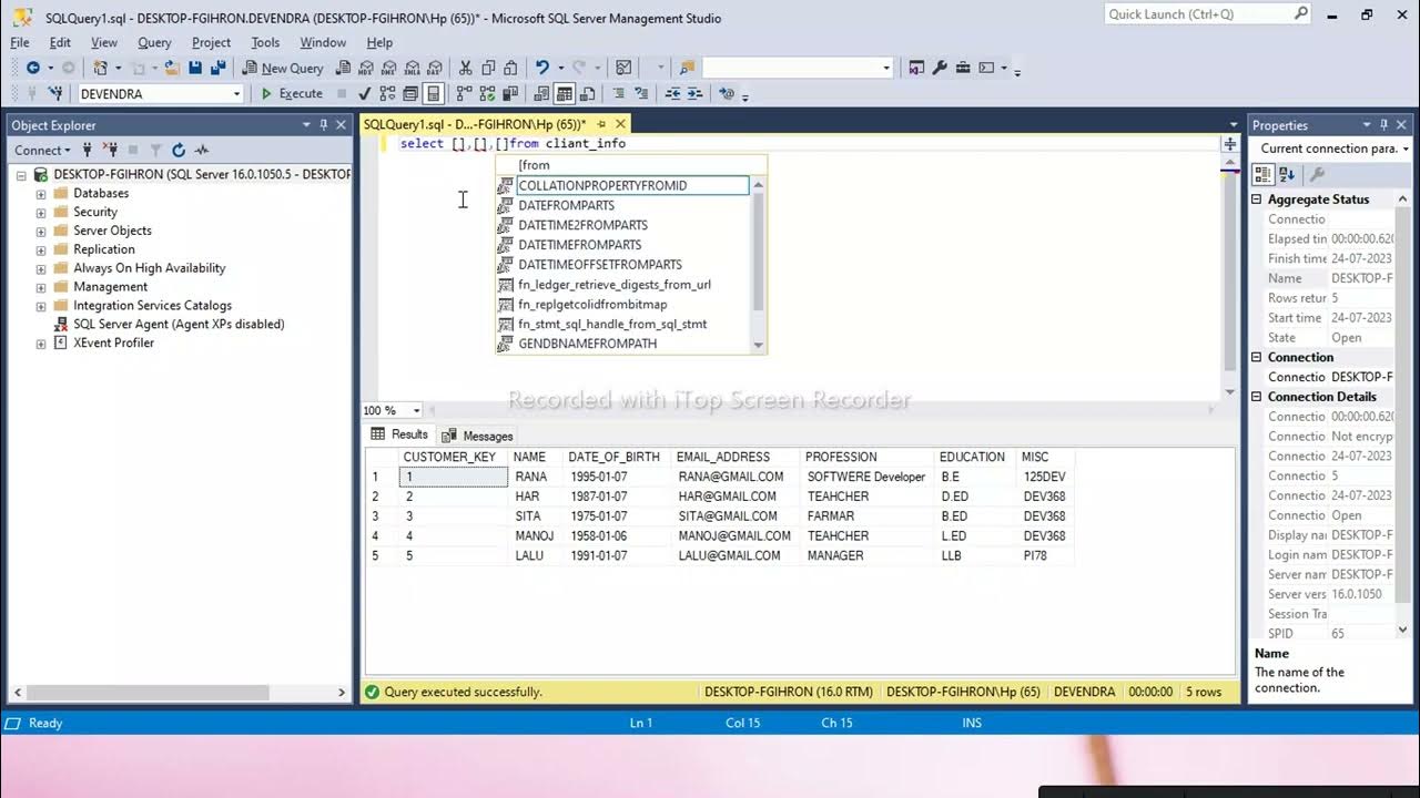 DML DCL DDL TCL (DML-SELECT) command in sql server Lesson-12 - YouTube