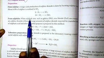 12th chemistry unit-3 sulphur dioxide