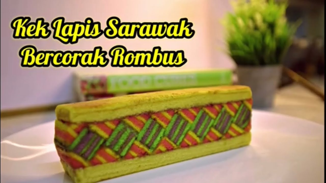 Kek Lapis Sarawak Bercorak Rombus
