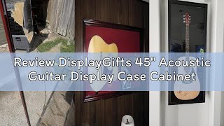 Review DisplayGifts 45" Acoustic Guitar Display Case Cabinet Shadow Box with Guitar Hanger Stand, Lo