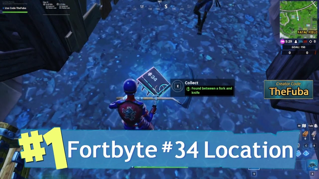 Fortnite Fortbyte #34 Location - Found between a Fork and Knife