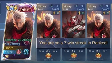 7 WIN STREAK USING THIS 20K HP BUILD ON YU ZHONG! (recommended item & emblem)
