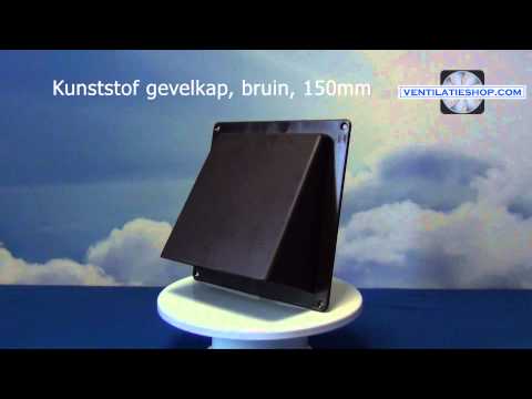 Kunststof gevelkap, bruin, 150mm - Ventilatieshop.com