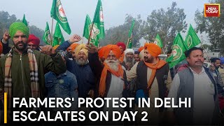 Day 2 Unfolds of Farmers' Delhi Chalo Protest Amid Police Preparations | Farmers' Protest