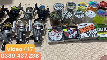 Máy câu nhật bãi : Lô phụ kiện đồ câu cá, cước câu , máy câu cá ( video 417 ngày 6/5 )