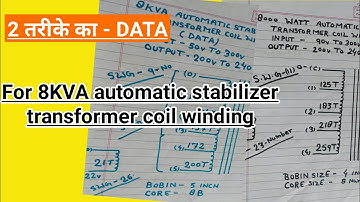 2 Type Data for 8KVA Automatic stabilizer transformer coil winding