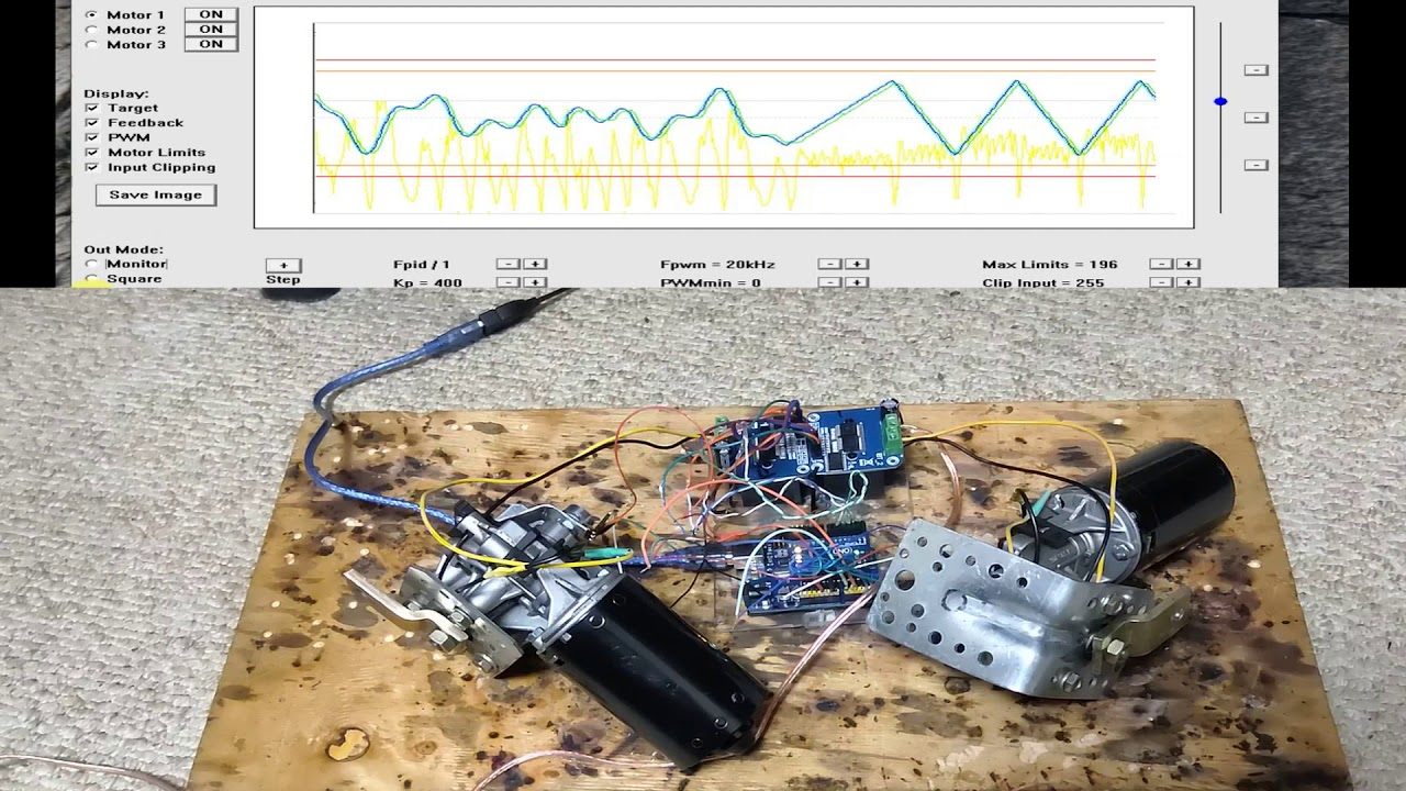 2Dof тесты моторов( wiper motor test) +SMC3+ arduino Uno YouTube
