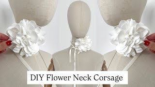 How to make artificial WEDDING FLOWER choker, BRIDAL neck corsage DIY tutorial, Anita Benko Bridal