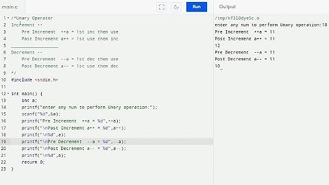 Unary Operator in C | Increment and Decrement | Full Concept with Example Program