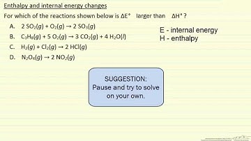 Enthalpy and Internal Energy Changes (Example)