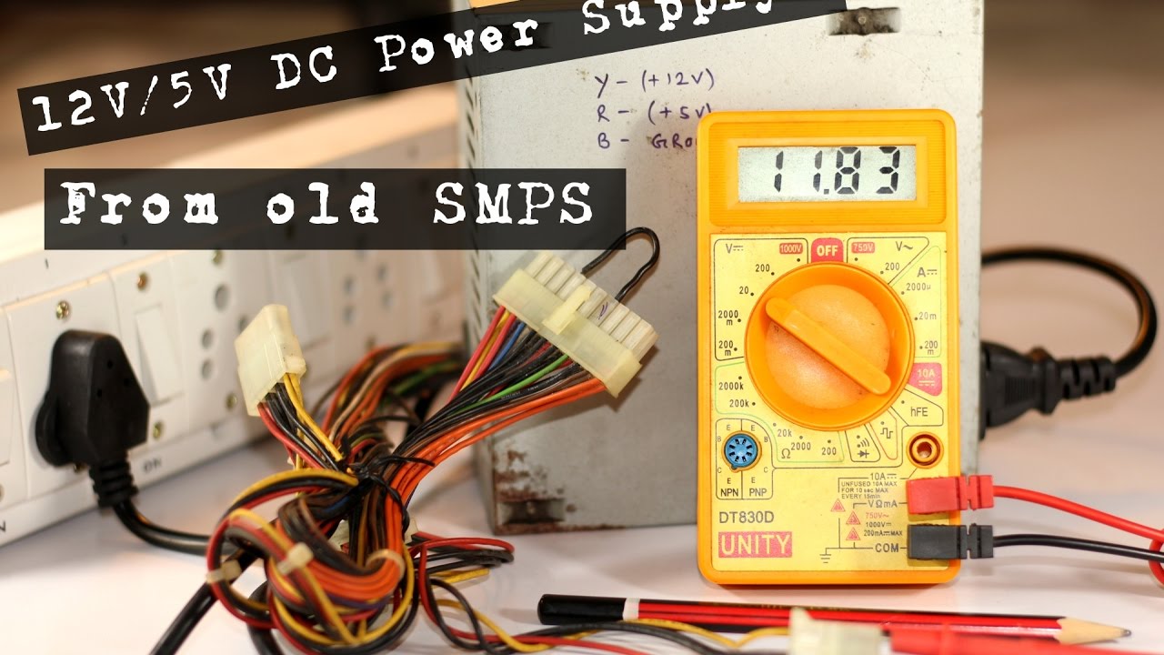 How To Make 12v  5v Dc Power Supply With Computer Power