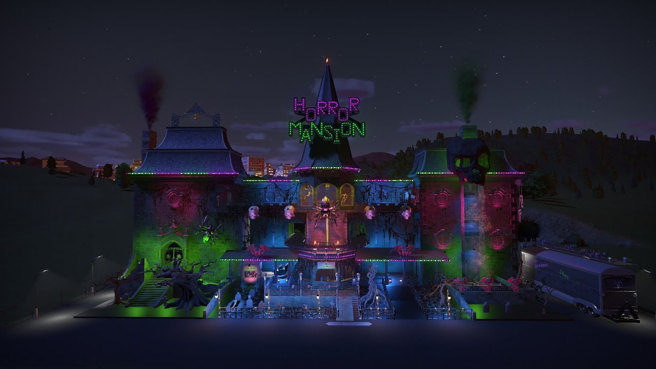 Horror Mansion - 3 floor funfair ghost train - Planet Coaster - by Mydorrka.