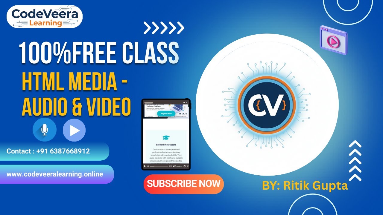 HTML Media Tags Tutorial | How to Add Audio & Video in HTML | Codeveera Learning