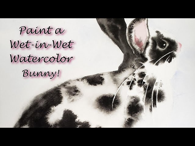 水彩壁絵watercolor“The Chilling Bunny Bunny” Bunny Watercolor Art Print – Easy Sunday Club