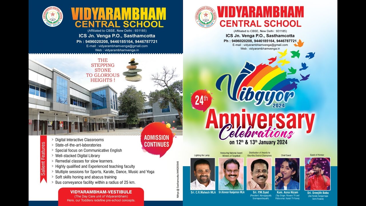 VIDYARAMBHAM Central School ANNIVERSARY CELEBRATION second day 2024