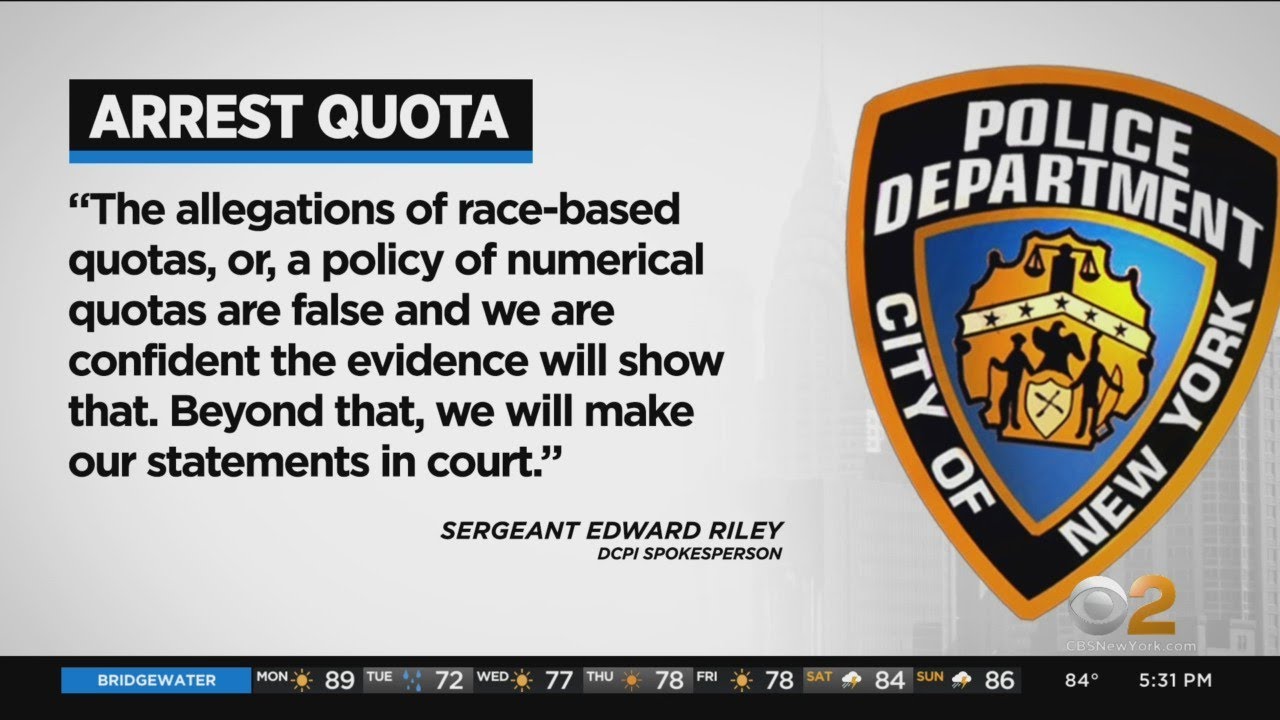 NYPD Disputes Claims By Officers That The Department Encourages Minority Arrest Quotas