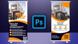 Corporate Roll Up Banner Design - Photoshop Tutorial