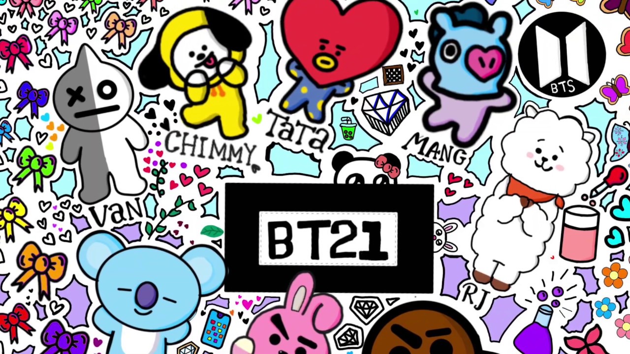 Doodle drawing of BT21 - YouTube