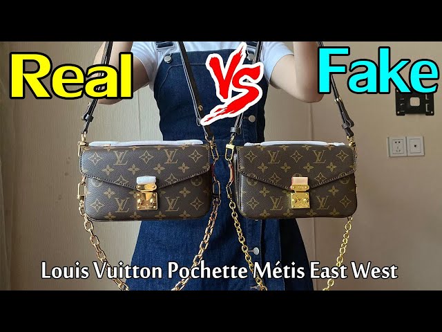 Real vs fake LV Pochette Metis East West Bag from Suplook 