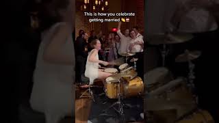 This bride rocked the drums at her own wedding 😱 #shorts