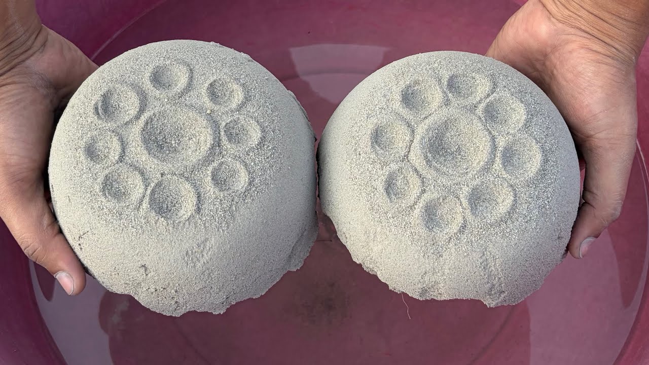 ASMR Very Soft Dusty 🤤😴✨Pure Sand Cement Shapes&Chunks Dipping Crumble on lots of water 💦💧💧🌊