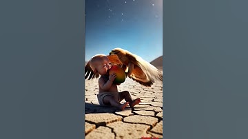 A monkey on the mango tree of a desert in a Baby cute hungry!! #ai #monkey #baby #shortvideo
