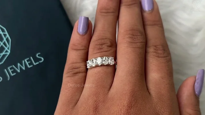 Five Stone  Oval Diamond  Wedding  Band |  Oval Cut Half Wedding Band @ourosjewels