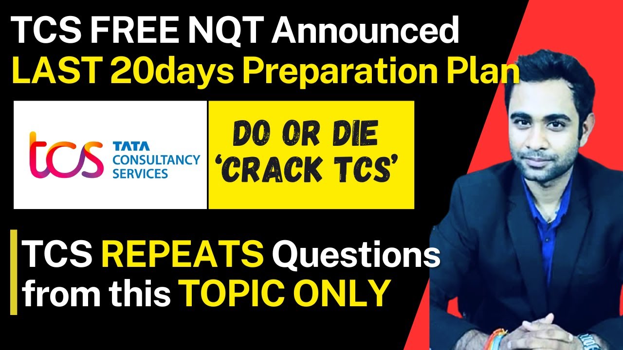 🔴TCS NQT 20Days Preparation Strategy | TCS Repeat Questions from this topic only