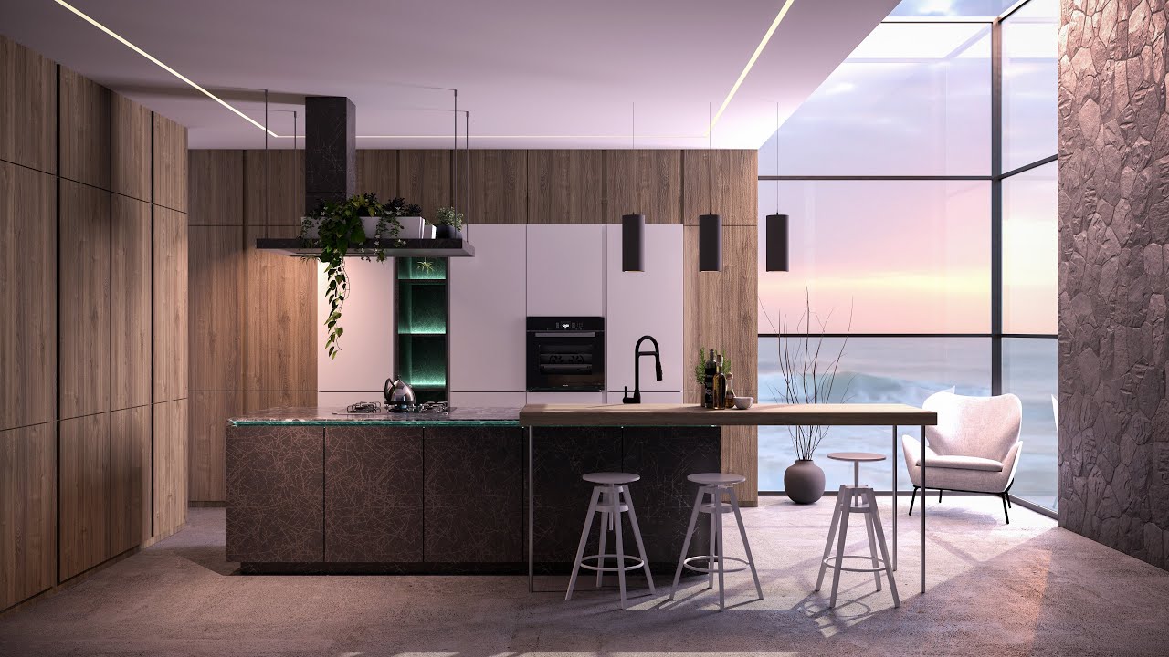 SketchUp VRay 5 Kitchen Interior Design Ideas #3 - YouTube
