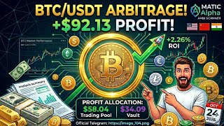 $92.13 Profit Secured! 💸 Bitcoin Arbitrage Live Execution ⚡️#arbitrage