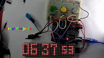 MAX7219 RTC DS1307 dht11 led matrix clock Arduino