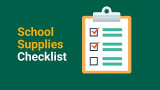 Video template - School Supplies Checklist