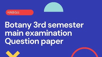 Botany 3rd Semester main examination question paper ( 70 marks)