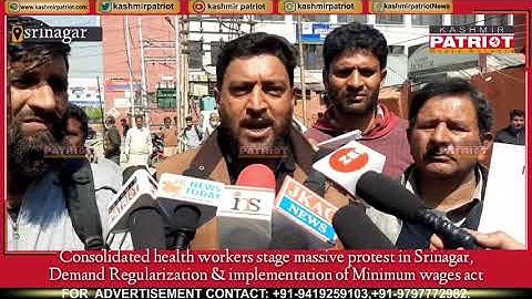 Consolidated health workers stage massive protest in Srinagar, Demand Regularization &